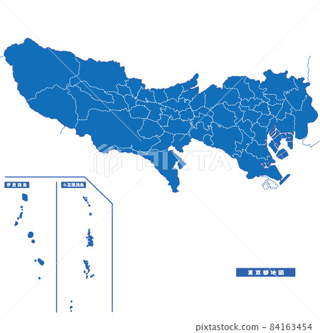 Tokyo map simple blue city 84163454