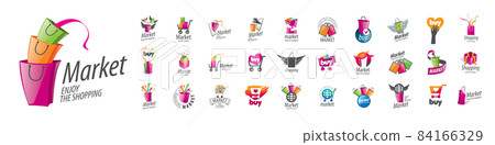 A set of vector Market logos on a white background 84166329