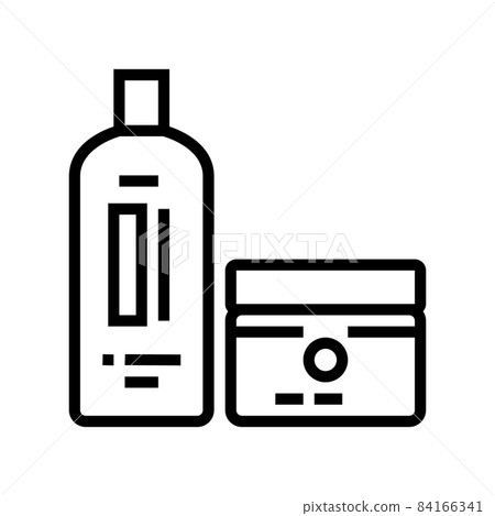 perm and hair straightener packages line icon vector illustration 84166341