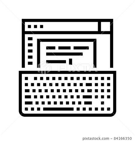 typewriter occupation line icon vector illustration 84166350
