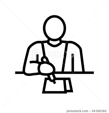 writer writing article line icon vector illustration writer writing article line icon vector illustration 84166360