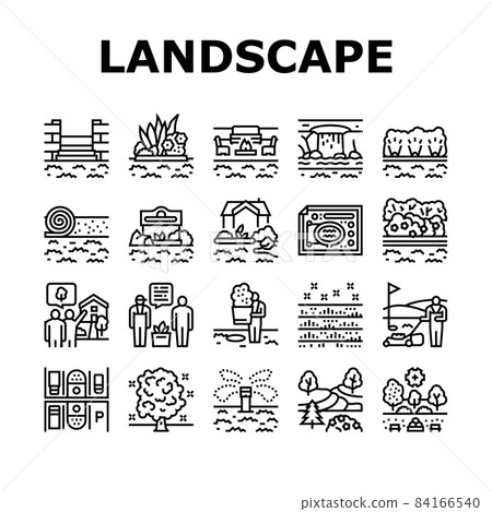Landscape Design And Accessories Icons Set Vector 84166540
