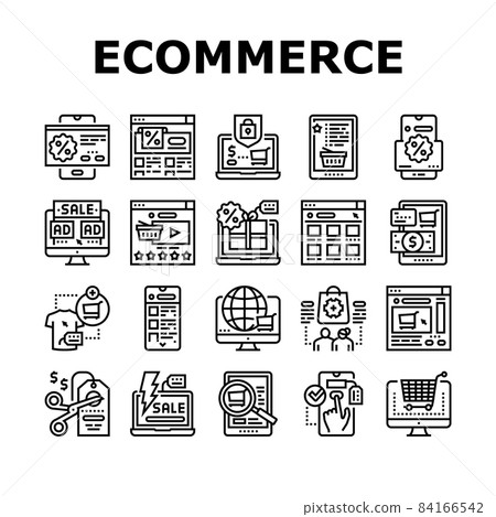 Ecommerce And Online Shopping Icons Set Vector 84166542