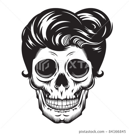 Skull Mom vintage Head design on white background. Halloween. skull head logos or icons. vector illustration. 84166845