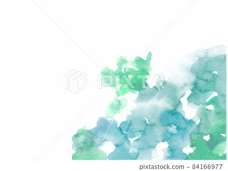 Background with watercolors [Vivid blue-green] (Vertical, horizontal, vivid, pale ver available) 84166977