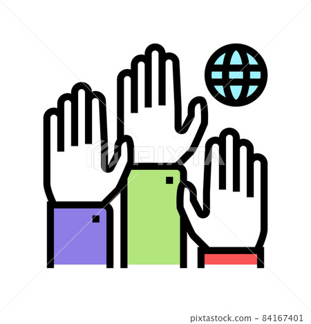 democracy world color icon vector illustration democracy world color icon vector illustration 84167401