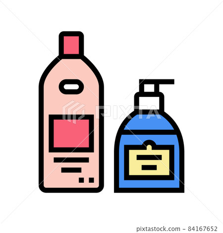 shower gel, soap and cream bottles color icon vector illustration shower gel, soap and cream bottles color icon vector illustration 84167652