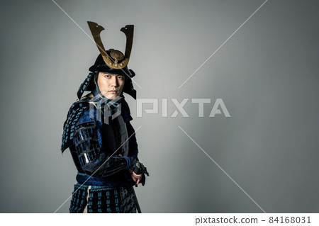 Samurai military commander holding a sword historical drama Warring States period 84168031