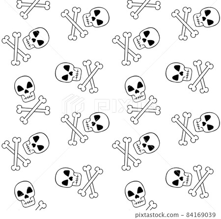 Vector seamless pattern of skull and crossed bones - Stock Illustration ...