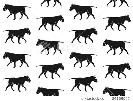 Vector seamless pattern of black bull terrier dog 84169045