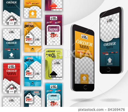 mockup smartphone with swipe social media template, suitable for retail, food, bakery, marketing, internet advertising and online promotion. can use for, landing page, template, ui, web, mobile app mockup smartphone with swipe social media template, suitable for retail, food, bakery, marketing, internet advertising and online promotion. can use for, landing page, template, ui, web, mobile app 84169476