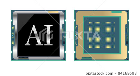 Vector icon illustration material of semiconductor, CPU, processor, artificial intelligence Vector icon illustration material of semiconductor, CPU, processor, artificial intelligence 84169598
