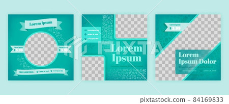 food with ribbon and restaurant social media pack for hotelier marketing industry. Vector design can be used for website, web page, poster, flyer, background, billboard, print letter, invitation, ads 84169833