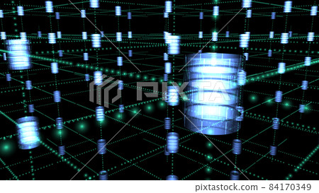 A lot of shining data storage arranged in digital space. 84170349