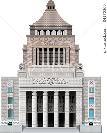 Dot color illustration of Parliament building 84170360