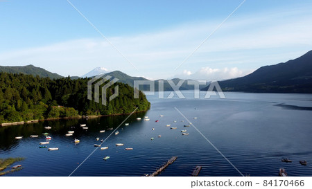 Aerial view of Lake Ashi and Mt. Fuji Aerial view of Lake Ashi and Mt. Fuji 84170466