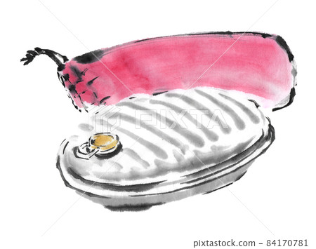 用水墨畫技術繪製的錫熱水瓶 84170781