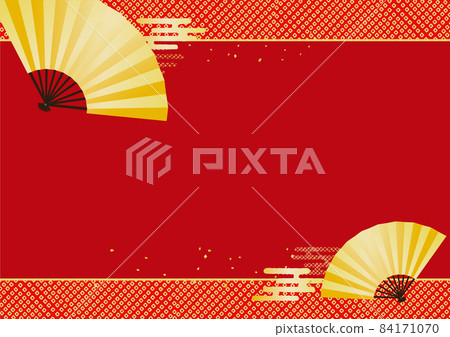 New Year's fan background illustration New Year's fan background illustration 84171070