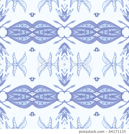 Hand drawn floral ethnic pattern. Seamless abstract batik print. Hand drawn floral ethnic pattern. Seamless abstract batik print. 84171135