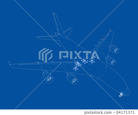 Passenger Airoplane. Vector rendering of 3d 84171371