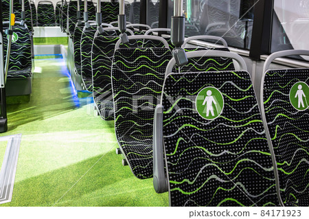 seats on a city bus or electric bus for the elderly and people seats on a city bus or electric bus for the elderly and people 84171923