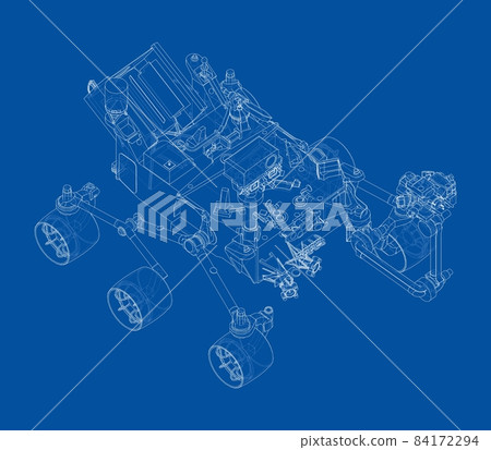 Mars Rover. Vector rendering of 3d Mars Rover. Vector rendering of 3d 84172294