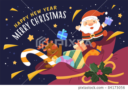 Xmas and New Year greeting card 84173056