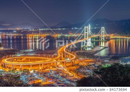 北海道室蘭市 工廠夜景 Cityscape 夜景 白鳥大橋 84173694