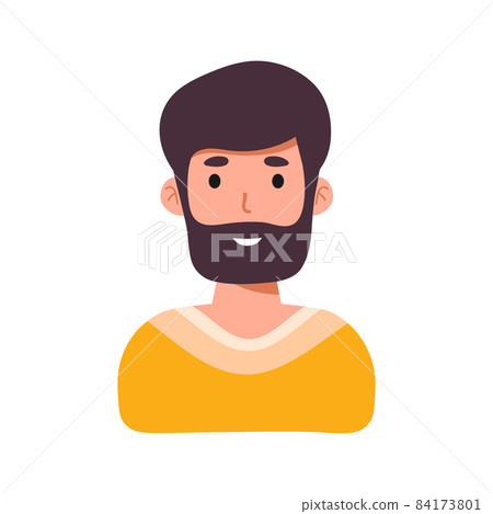 Man face emotive icon. Smiling bearded male... - Stock Illustration  [84173801] - PIXTA
