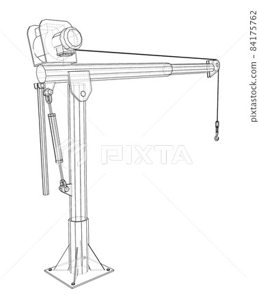 Davit or crane for boat. 3d illustration Davit or crane for boat. 3d illustration 84175762