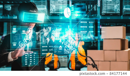 Future virtual reality technology for innovative VR warehouse management Future virtual reality technology for innovative VR warehouse management 84177144