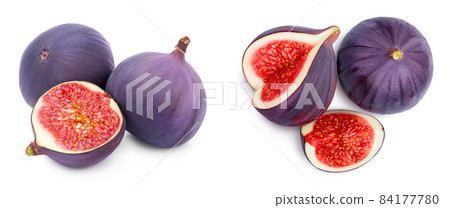 fig fruits isolated on white background with clipping path. Set or collection 84177780