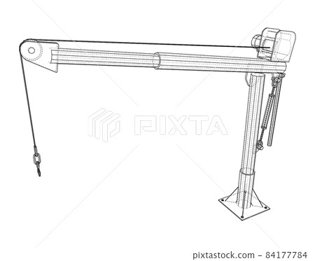 Davit or crane for boat. 3d illustration 84177784