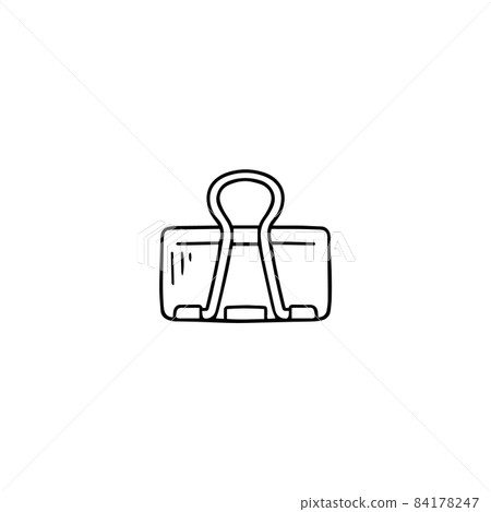 Paperclip hand drawn black line icon, sketch vector illustration isolated. 84178247