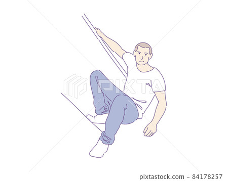 FreeRunning Extreme sport  jumping on skyscrapers free running vector. 84178257