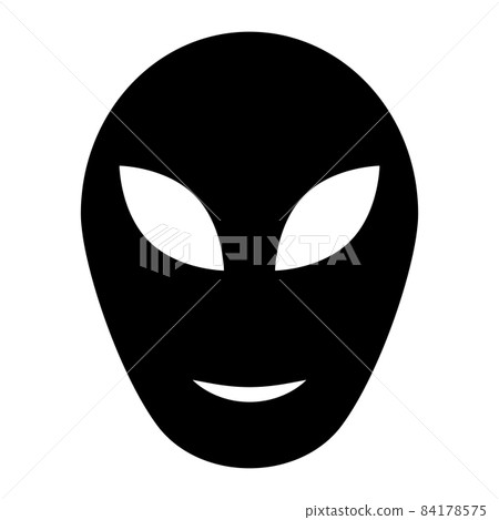 Alien head sign, ufo alien humanoid icon stock... - Stock Illustration ...
