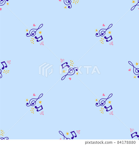 Abstract music notes seamless pattern background. musical illustration melody decoration. 84178880