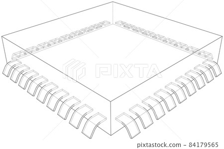 3D microchip. 3d illustration 3D microchip. 3d illustration 84179565