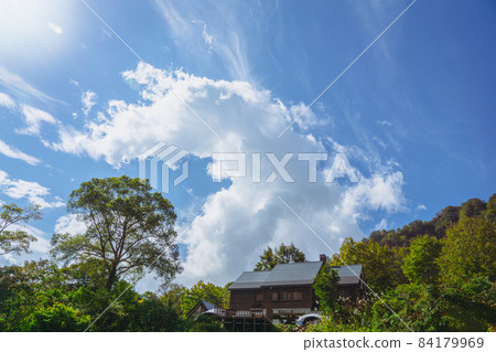 Blue sky and clouds Autumn sky Amakazama campsite 84179969