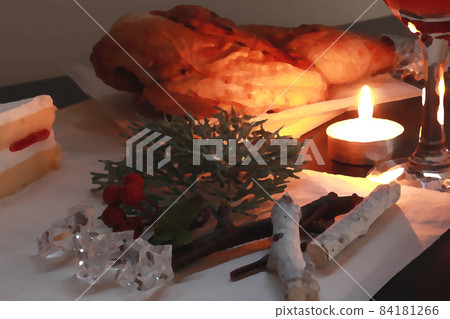 Christmas meal oil painting style Christmas meal oil painting style 84181266