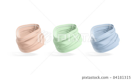 blank colored folded neck gaiter mockup, half-turned view, no gravity 84181315
