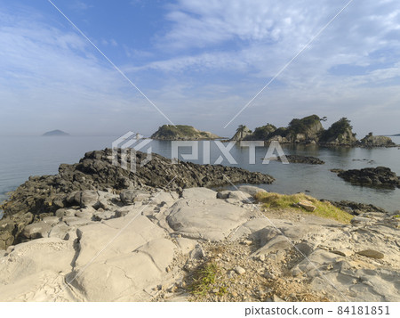 Goto City, Nagasaki Prefecture Tatekojima Goto Group seen from Fukue Island / Tatekojima, Goto, Japan 84181851