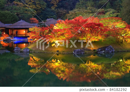 [Kagawa Prefecture] Autumn leaves lit up in Ritsurin Garden (Kogetsu-tei) 84182292