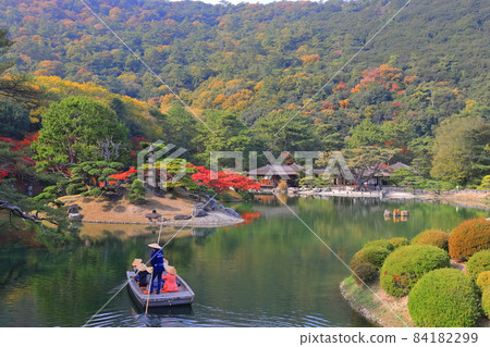 【香川縣】栗林庭園的紅葉與日本船（富岩、扶正） 84182299
