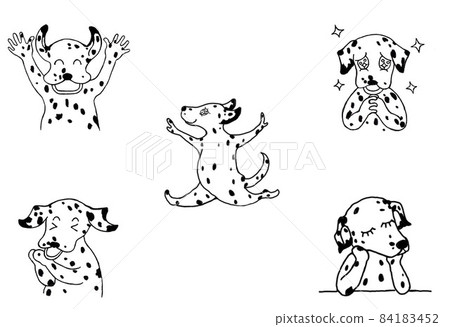 Illustration of Dalmatian's happy emotions Illustration of Dalmatian's happy emotions 84183452