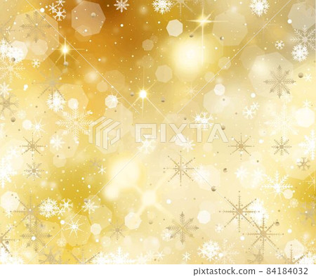 Beautiful fantastic snowflake vector illustration gold gradient background material 84184032
