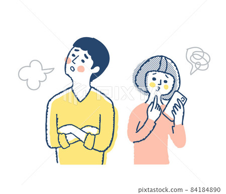 表情混亂的男人和女人 84184890