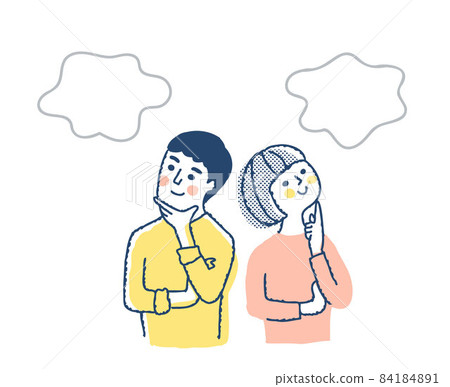 青年男女思考 84184891