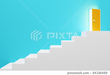 3D Material_Simple stairs and doors 84186489