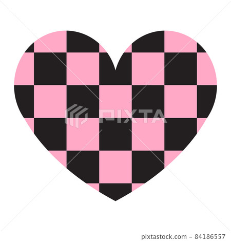 Vector heart with chess checkered pink texture Vector heart with chess checkered pink texture 84186557